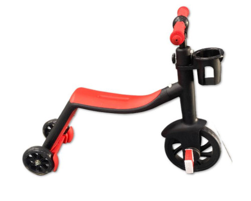 Самокат-велобег Scooter 3в1, с педалями, КРАСНЫЙ, БЕЗ УПАКОВКИ (6)