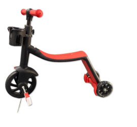 Самокат-велобег Scooter 3в1, с педалями, КРАСНЫЙ, БЕЗ УПАКОВКИ (6)