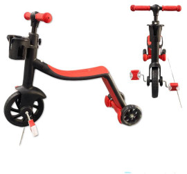 Самокат-велобег Scooter 3в1, с педалями, КРАСНЫЙ, БЕЗ УПАКОВКИ (6)