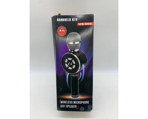 Детский микрофон с функцией караоке USB, microSD, AUX, Bluetooth Wster WS-669 Чёрный (40)