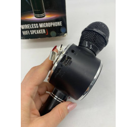 Детский микрофон с функцией караоке USB, microSD, AUX, Bluetooth Wster WS-669 Чёрный (40)