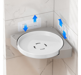 Угловая вращающаяся полка для ванной комнаты Multi Functional Rotational Tray (30)
