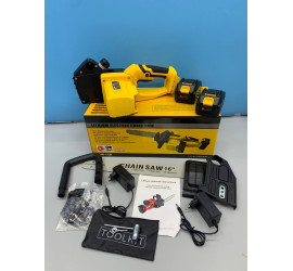 Аккумуляторная пила 16 дюйм 48см Electric SAW 2Battery 2Charge YELLOW (4)