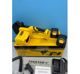 Аккумуляторная пила 16 дюйм 48см Electric SAW 2Battery 2Charge YELLOW (4)