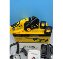 Аккумуляторная пила 16 дюйм 48см Electric SAW 2Battery 2Charge YELLOW (4)