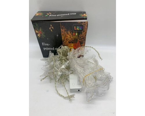 Гирлянда Штора ЦВЕТНАЯ с формами колокольчик, елка, олень 12 PCS light (30)