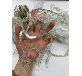 Гирлянда Штора ЦВЕТНАЯ с формами колокольчик, елка, олень 12 PCS light (30)