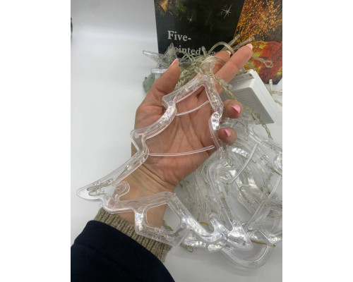Гирлянда Штора ЦВЕТНАЯ с формами колокольчик, елка, олень 12 PCS light (30)