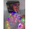 Гирлянда Штора ЦВЕТНАЯ с формами колокольчик, елка, олень 12 PCS light (30)