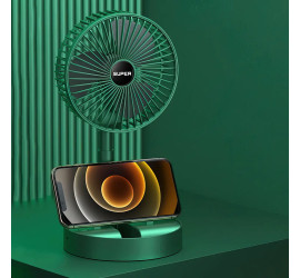 Складной портативный телескопический вентилятор Telescope Fan GREEN (40)