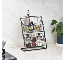 Универсальный кухонный металлический органайзер Storage Rack Model 1 BLACK (12)