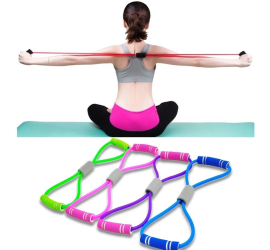 Резинка эспандер для фитнеса и йоги stretch yoga belt Blue (500)