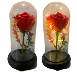 Роза в колбе с LED КРАСНАЯ (60)