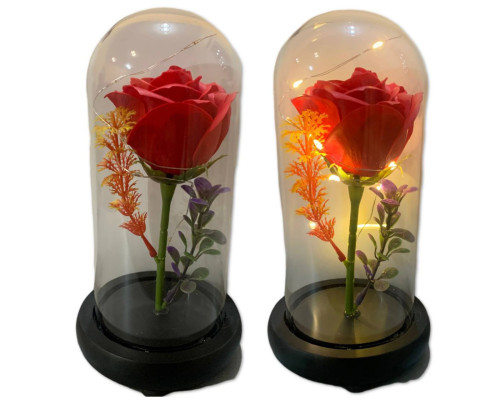 Роза в колбе с LED КРАСНАЯ (60)