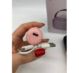Караоке, мини колонка с двумя микрофонами system K12 PINK (40)