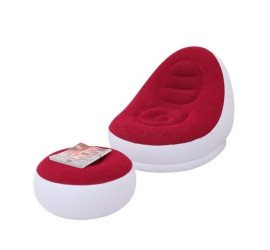 Надувной диван AIR SOFA Красно-белый (10)