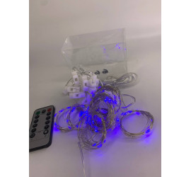 Гирлянда-штора-роса светодиодная 200 LED 3х2 м USB с пультом СИНИЙ (100)