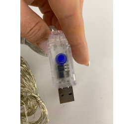 Гирлянда-штора-роса светодиодная 200 LED 3х2 м USB с пультом СИНИЙ (100)