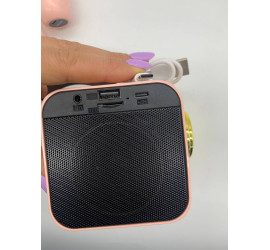Караоке, мини колонка с двумя микрофонами Music with karaoke Bluetooth ZX-03 PINK (40)