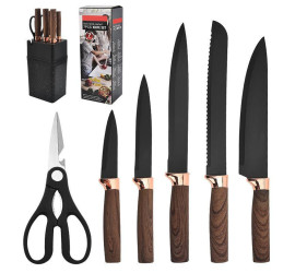 Набор кухонных ножей Knife Set 7 pcs на подставке из нержавеющей стали (20)