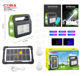 Солнечная зарядная станция LED фонарь COBA CB-999B с лампочками Power Bank (24)