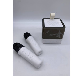 Портативная Bluetooth колонка K18 с двумя микрофонами RGB WHITE (40)