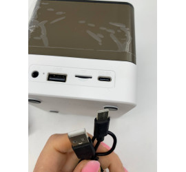 Портативная Bluetooth колонка K18 с двумя микрофонами RGB WHITE (40)