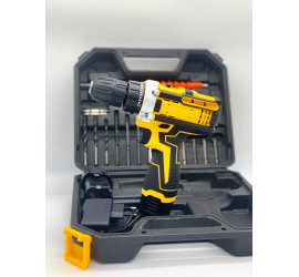 Шуруповерт аккумуляторный с насадками screw driver sets yellow 12v (10)