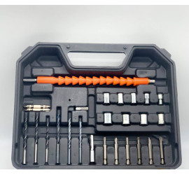 Шуруповерт аккумуляторный с насадками screw driver sets yellow 12v (10)