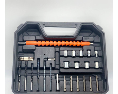 Шуруповерт аккумуляторный с насадками screw driver sets yellow 12v (10)