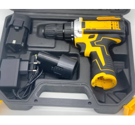 Шуруповерт аккумуляторный с насадками screw driver sets yellow 12v (10)