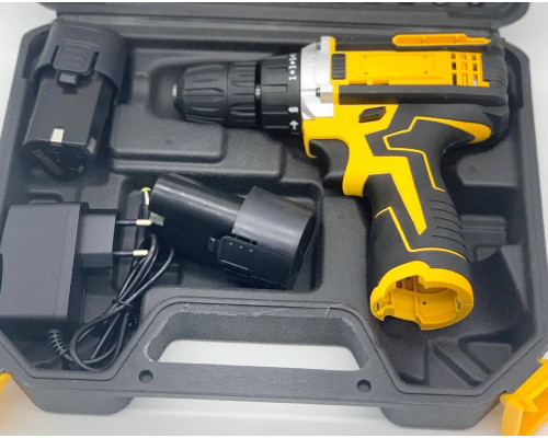 Шуруповерт аккумуляторный с насадками screw driver sets yellow 12v (10)