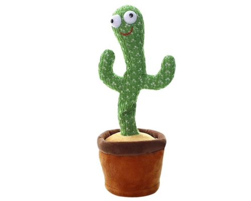 Танцующий кактус поющий 120 песен с подсветкой аккумуляторный Dancing Cactus (100)