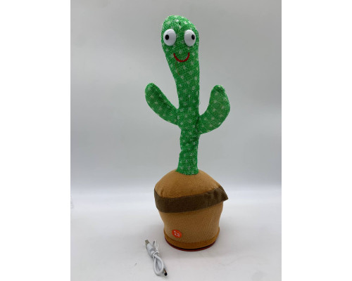 Танцующий кактус поющий 120 песен с подсветкой аккумуляторный Dancing Cactus (100)