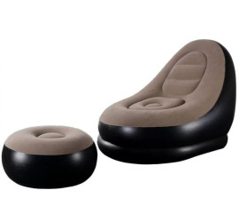 Надувной диван AIR SOFA (категория А) Черно-бежевый + насос  (10)