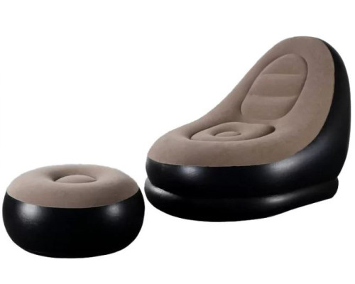 Надувной диван AIR SOFA (категория А) Черно-бежевый + насос  (10)