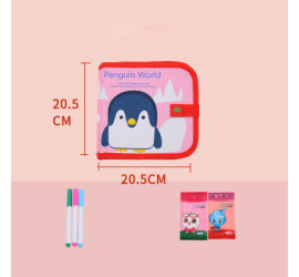 Многоразовый альбом для рисования с фломастерами Penguin World (150)