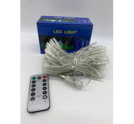 Гирлянда-штора светодиодная 160 LED 2х2 м USB с пультом ТЕПЛЫЙ (100)
