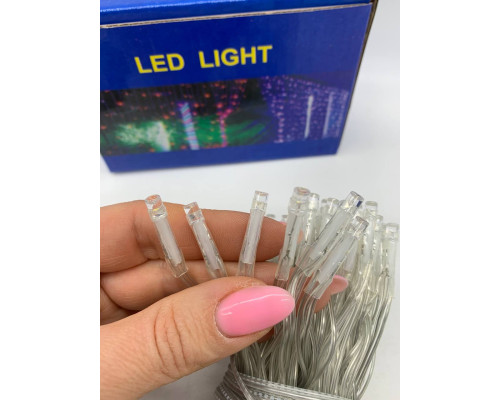Гирлянда-штора светодиодная 160 LED 2х2 м USB с пультом ТЕПЛЫЙ (100)