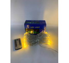Гирлянда-штора светодиодная 160 LED 2х2 м USB с пультом ТЕПЛЫЙ (100)