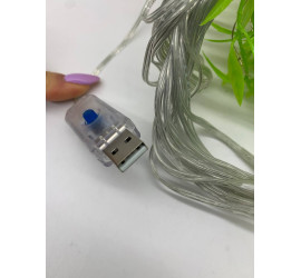 Гирлянда штора, роса, занавес на окно новогодняя светодиодная USB (100)