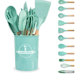 Силиконовый кухонный набор принадлежностей Kitchen stuff 12 предметов GREEN (24)