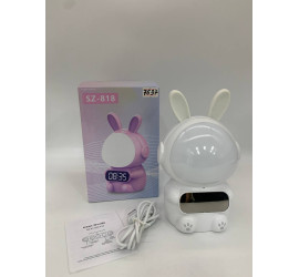 Детские часы с будильником Кролик Rabbit clock with LIGHT WHITE (60)