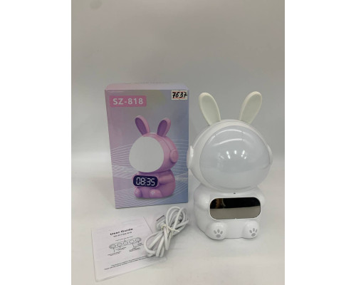Детские часы с будильником Кролик Rabbit clock with LIGHT WHITE (60)