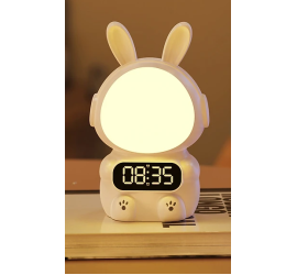 Детские часы с будильником Кролик Rabbit clock with LIGHT WHITE (60)