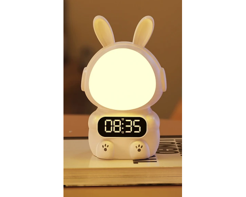 Детские часы с будильником Кролик Rabbit clock with LIGHT WHITE (60)