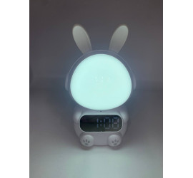 Детские часы с будильником Кролик Rabbit clock with LIGHT WHITE (60)