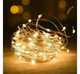 Гирлянда светодиодная нить роса 20 м LED с пультом ТЕПЛЫЙ (200) USB