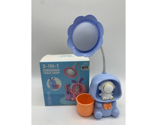 Детская настольная аккумуляторная LED лампа 3in1 Rabbit BLUE (120)