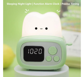 Настольные часы тостер, детский будильник ночник Clock with night light (60)